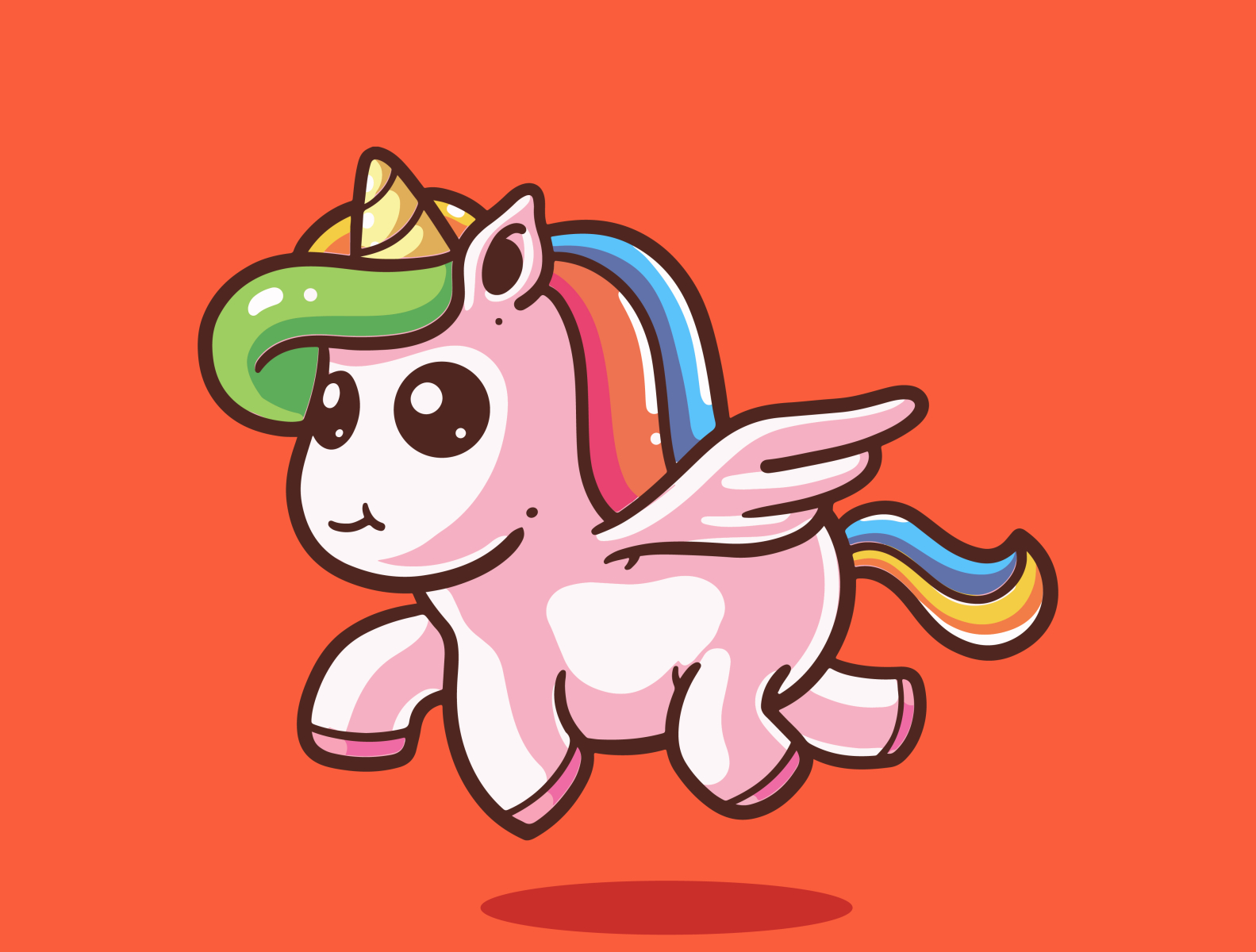 cute flying unicorn by RaccoonToon on Dribbble