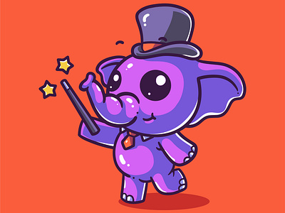 cute magician elephant