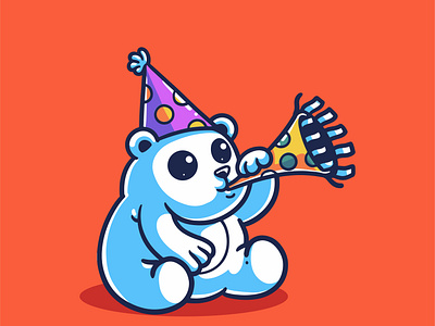 bears blowing trumpets  celebrating new years  and birthdays