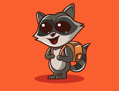 Highschool Raccoon animal animation cartoon cartoon character cartoon illustration cartoons character character animation character design characters graphic design illustration logo mascot mascot character mascot logo mbestyle vector