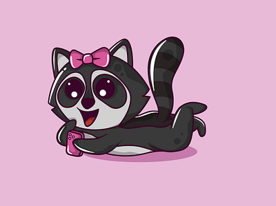 Female Raccoon animal animal illustration animal logo animation animations cartoon cartoon character cartoon illustration character character animation characterdesign graphic design illustration logo mascot mascot character mascot logo mbe style vector