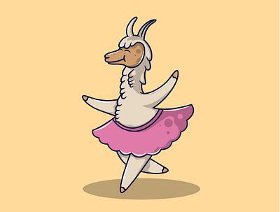 Llama - The Ballerina animal cartoon animal character animation branding cartoon illustration character cartoon character design characters design food cartoon food character graphic design illustration illustrator logo mascot mascot character mascot logo mbestyle vector