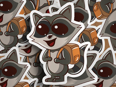 Raccoon Back To School branding design graphic design illustration illustrator logo raccoon vector