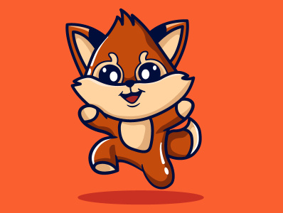 Happy Fox branding design fox foxcute graphic design illustration illustrator logo vector