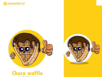 Choco waffle illustration animation branding design food graphic design illustration illustrator logo vector waffle