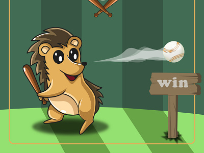 Hedgehog Baseball Illustration baseball branding character design graphic design hedgehog illustration illustrator logo vector