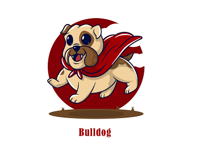 Flying Bulldog Illustration branding cuteanimals design flying graphic design illustration illustrator logo superhero vector