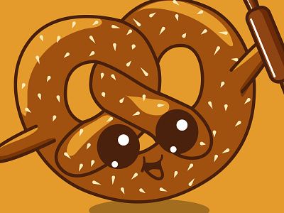 Pretzel Illustration branding brown cake cute design graphic design illustration illustrator logo pretzel vector