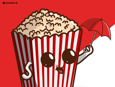 Popcorn Illustration character crypto cute food graphic design illustration logo popcorn red vector