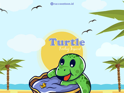Turtle Illustration animation branding cute design graphic design illustration illustrator logo turtle vector
