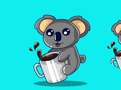 Koala Coffee Illustration animalmascot branding cutestyle graphic design illustration illustrator koala logo mbe vector