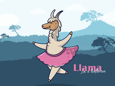 Llama dancing illustration
