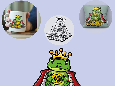 King frog crypto illustration branding characternft design graphic design illustration illustrator logo mascot nft vector