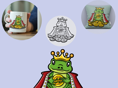 King frog crypto illustration