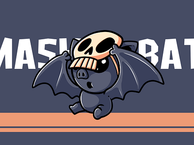 Baby bat wearing a mask background