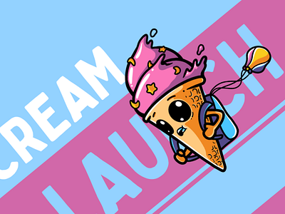 Parachuting ice cream background