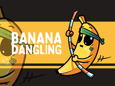 Hanging bananas background