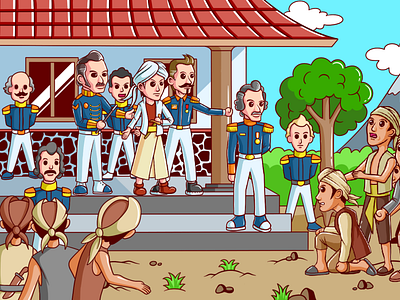 Painting Illustration of the Arrest of Prince Diponegoro