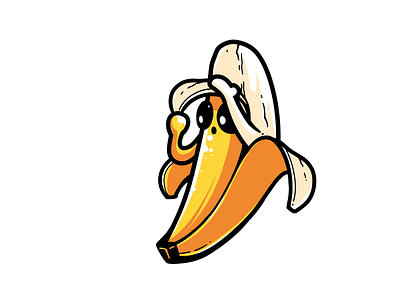 This banana peels its own skin branding design food graphic design icon illustration illustrator logo typography ui ux vector