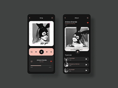 Music Player design minimal music app music player ui
