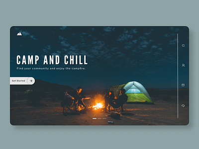 Camp - Home Page camp campfire camping design minimal travel web
