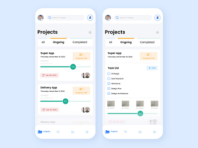 Project Management App app design dashboard design management project redesign ui ui design ux ux design