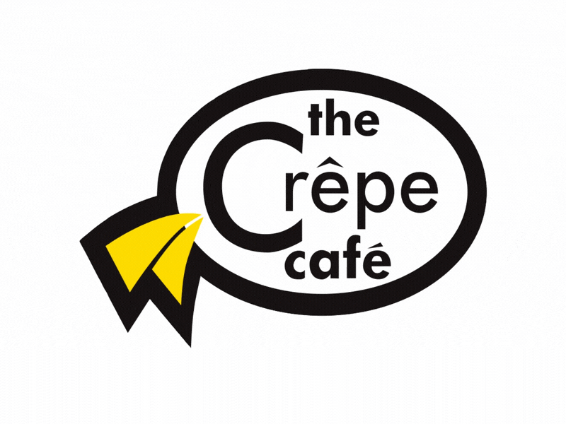 Crepe Cafe Logo Transformation arabic bilingual cafe crepe gif logo logo animation logo design motion design school redesign redesigned