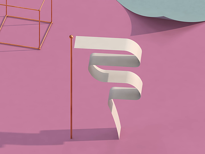 F is for Flag 36days 36daysoftype 3d abstract abstract design animation c4d cinema4d design flag gif