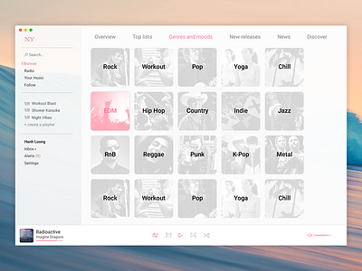 XY - MacOS Music Application UI animation app application application design clean design flat identity illustration illustrator ios minimal sketch sketch app ui user inteface ux vector