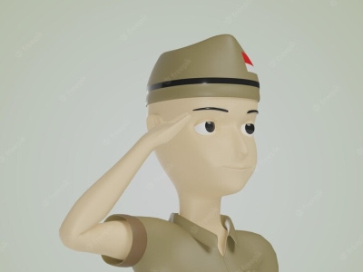 Indonesian independence with soldiers who pay their respects 3d 17 17 agustus 3d agustus animation design graphic design illustration karakter karakter 3d