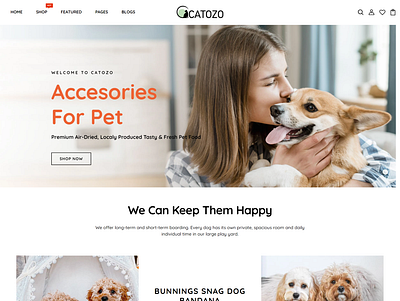 Catozo Pre-built Shopify Pets Store branding design logo shopify web website website design