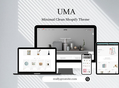 UMA - Minimal Clean Shopify Theme branding design ecommerce illustration logo shopify web website website design