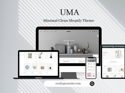 UMA - Minimal Clean Shopify Theme branding design ecommerce illustration logo shopify web website website design