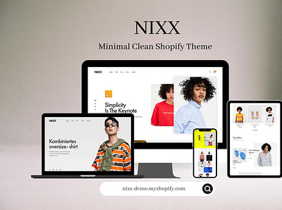 NIXX – Minimal Fashion Shopify Theme branding design ecommerce shopify web website website design