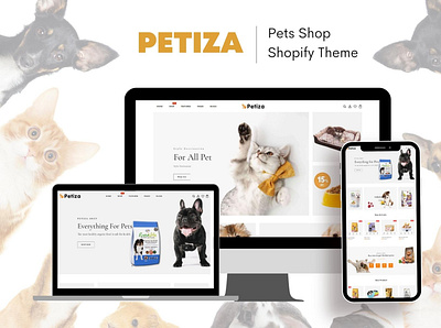 Petiza - Pets Food Shopify Theme branding design ecommerce shopify web website website design