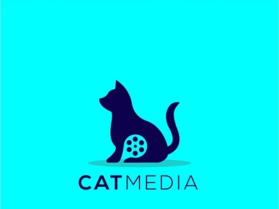 Catmedia 01 design illustration logo minimal typography vector