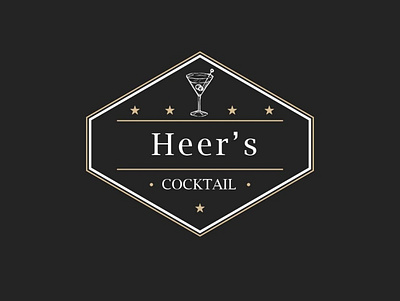 Heer's Cocktail design illustration logo minimal typography vector