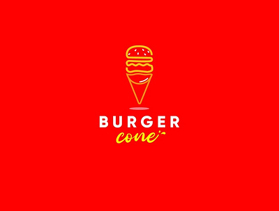 Burger Cone design flat illustration logo minimal typography vector