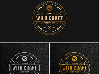 WILD CRAFT design illustration logo minimal typography vector