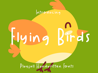 Flying Birds Playfull Handwritten Font alphabet characters creative design display font fun funny kids letter line lowercase modern monoline numeric playfull punctuation type typography uppercase