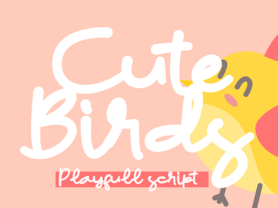 Cute Birds Fun Hadwritten Font Script alphabet characters creative design display font fun funny kids letter line lowercase modern monoline numeric playfull punctuation type typography uppercase