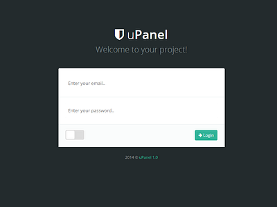 uPanel - Login admin dashboard template ui ui design user interface