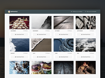 MyPhotoPack - 2016 landing photos ui ui design