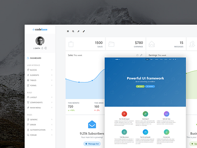 Codebase - UI Framework admin dashboard template ui ui design user interface web application