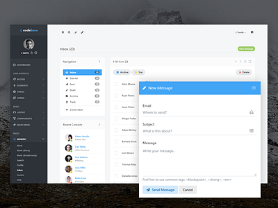 Codebase - Inbox admin dashboard inbox messages ui ui design user interface