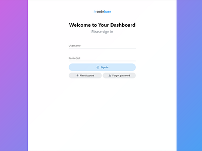 Codebase - Log In admin dashboard login signin ui ui design user interface