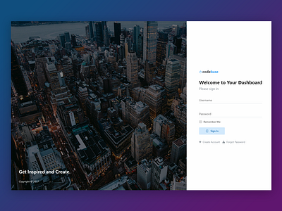 Codebase - Sign In admin dashboard login singin ui ui design user interface