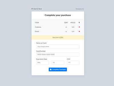 Checkout Page checkout design freebie payment purchase template ui