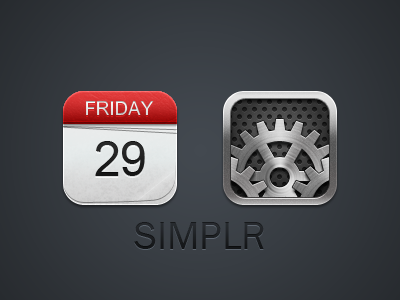 Calendar And Redone Settings Icon black calendar cogs gray grey icon icons iphone its friday friday red settings simplr theme white