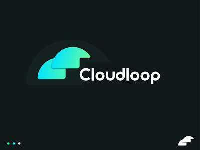 Cloudloop Cloud server logo business logo cloud cloud server cloudloop logo company logo fahadmeerx it farm logo logodesign server logo tech logo vector